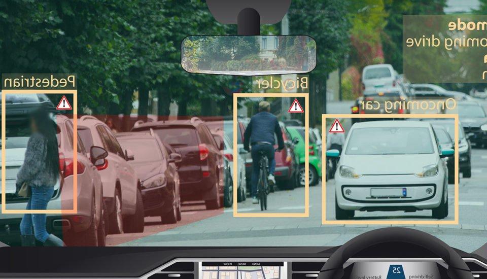 autonomous car on self-driving mode